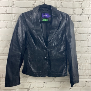 Mexico vegan leather jacket with stretch panels